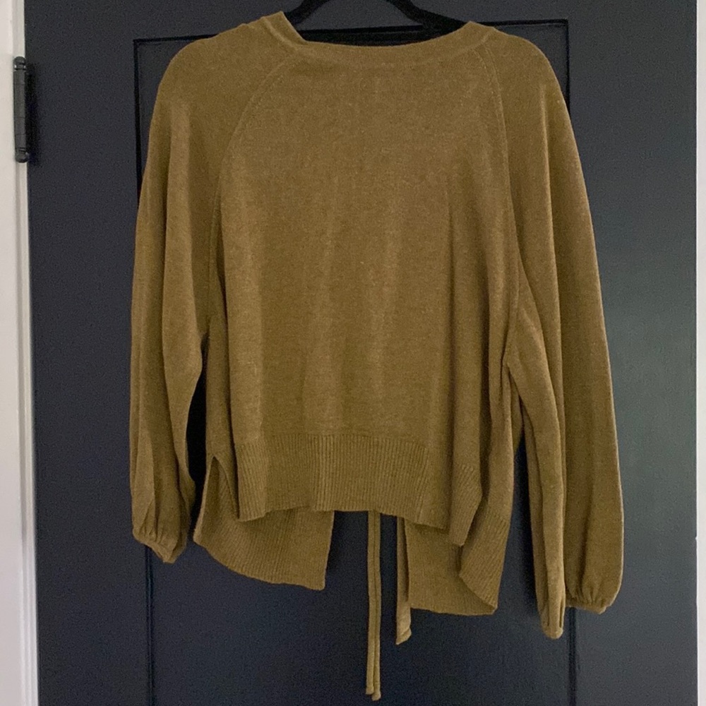 Women’s ZARA Brown Open Tie Back Sweater Sz L